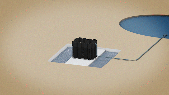 animated gif illustrating how evaporation is accelerated in the matrix