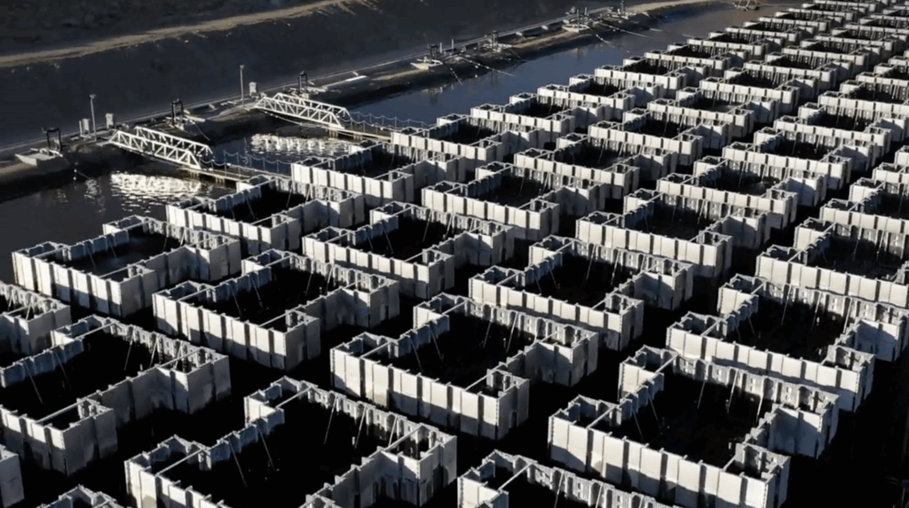 Aerial view of an Ecovap evaporative matrix.